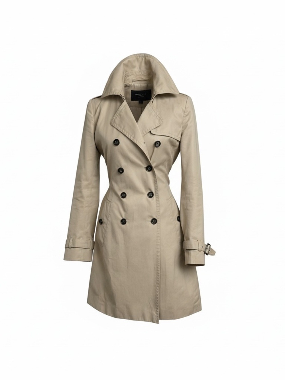 Banana Republic Trench Coat Tan Double-Breasted Belted Classic Jacket - Small